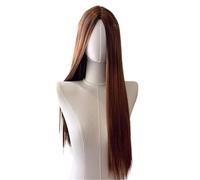 Hair Wigs Ladies' Mid Length Straight Hair Wig, Suitable For Daily And Party Use(Bruin)