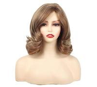 Hair Wigs Medium Length Side Split Light Brown Wavy Wig For Women, Natural And Elegant Style, Suitable For Daily Workplace Commuting