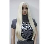 Hair Wigs Medium Length Straight Wig For Natural Face Repair, Women's Styling(White)