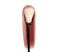 Hair Wigs Pink Long Silky Straight Wigs Synthetic Lace Front with Middle Part Natural Hairline Daily Wear(18inches)