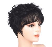 Hair Wigs Short small roll wig for women with broken bangs cover | Lightweight and fluffy white hair covering