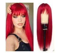 Hair Wigs Straight Red Women's Synthetic With Bangs Long Use Heat Resistant Halloween Cosplay Wigs Daily
