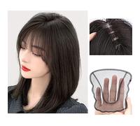 Hair Wigs Wig Female Real Hair Real Hair Top of The Head to Fill The Hair Piece Fluffy Increase Bangs Cover White Hair Short Hair Piece Wig for Women (Color : A-30CM)