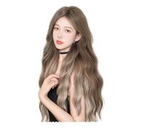 Hair Wigs Wig Women's Full Head Set With Water Ripple Dyeing Gradient Long Curly Hair Headband