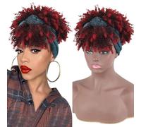 Hair Wigs Wig, Women's Headband Small Curly Hair Fluffy Suitable For Daily Wear(Red)