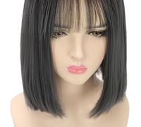 Hair Wigs Wig, Women's Mid Length Straight Hair, Air Bangs Headband(Gris)