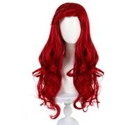 Hair Wigs Wine Red Long Curly Hair Wig, Naturally Fluffy With Large Waves, Full Head Cover, Versatile Daily Cosplay