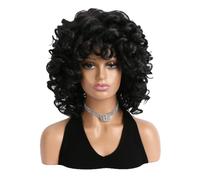 Hair Wigs Women's Black Small Curly Wig With Thick And Fluffy Hair Volume, Natural Styling