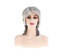 Hair Wigs Women's Gray And White Mullet Head Wig Cover