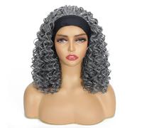 Hair Wigs Women's Short Curly Hair With Headbands And Accessories Suitable For Various Occasions(Gris)