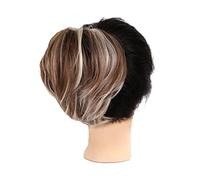 hair worn in a bun or coil Messy Bun Hair Piece Fake Bun Scrunchies Synthetic Short Straight Donut Chignon Ponytail Extension Elastic Band Hair Bun Scrunchy for Women Girls bun(16)