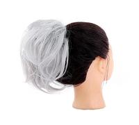 hair worn in a bun or coil Messy Bun Hair Piece Fake Bun Scrunchies Synthetic Short Straight Donut Chignon Ponytail Extension Elastic Band Hair Bun Scrunchy for Women Girls bun(19)
