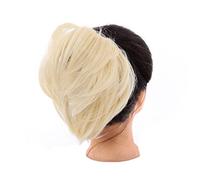 hair worn in a bun or coil Messy Bun Hair Piece Fake Bun Scrunchies Synthetic Short Straight Donut Chignon Ponytail Extension Elastic Band Hair Bun Scrunchy for Women Girls bun(03)