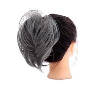 hair worn in a bun or coil Messy Bun Hair Piece Fake Bun Scrunchies Synthetic Short Straight Donut Chignon Ponytail Extension Elastic Band Hair Bun Scrunchy for Women Girls bun(14)