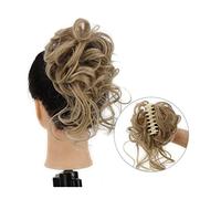 hair worn in a bun or coil Messy Bun Hair Piece, Messy Hair Bun Claw Clip Scrunchies for Women Tousled Updo Synthetic Wavy Curly Chignon Ponytail Hairpiece for Daily Wear bun(005)
