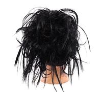 hair worn in a bun or coil Messy Hair Bun Scrunchies Extension Curly Chignon Elastic Hair with Rubber Band Synthetic Hairpieces For Women Natural Fake Hair Tail bun(08)