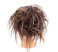 hair worn in a bun or coil Messy Hair Bun Scrunchies Extension Curly Chignon Elastic Hair with Rubber Band Synthetic Hairpieces For Women Natural Fake Hair Tail bun(09)
