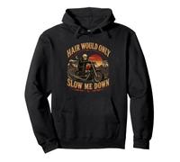 Hair Would Only Slow Me Down Bald Skeleton MotoBike Pullover Hoodie