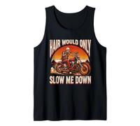 Hair Would Only Slow Me Down Bald Skeleton Motobike Tank Top