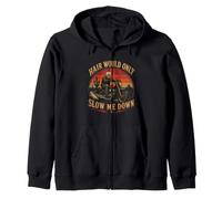 Hair Would Only Slow Me Down Bald Skeleton MotoBike Zip Hoodie