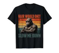 Hair Would Only Slow Me Down Retro Bigfoot Bald Men Value Graphic T-Shirt, Men, Black, S