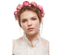Hair Wreath Hair Accessories Headband in Ethnic Style Headband with Flowers Women's Accessory (Pink, Coral Red, Green, Universal)