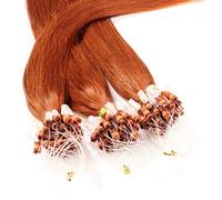 Hair2Heart 25 x 0.5g Microring Loop Extensions, - 16", colour #130 deep copper blond, straight