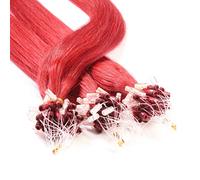 Hair2Heart 25 x 0.5g Microring Loop Extensions, - 24", colour #red, straight