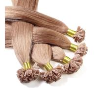 hair2heart Fusion U-TIP Keratin Bond Extensions | 100% real human hair extensions | 25 strands | smooth hair | #8/01, Light Blonde Gold Ash | 1 grams per strand | 16 inch
