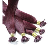 hair2heart Fusion U-TIP Keratin Bond Extensions | 100% real human hair extensions | 25 strands | smooth hair | #55/66, Intensive Violet-Intensive | 1 grams per strand | 20inch