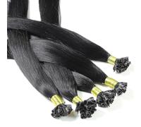 hair2heart Fusion U-TIP Keratin Bond Extensions | 100% real human hair extensions | 25 strands | smooth hair | #2/0, Black | 1 grams per strand | 20 inch