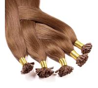 hair2heart Fusion U-TIP Keratin Bond Extensions | 100% real human hair extensions | 25 strands | smooth hair | #8/03, Light Blonde Natural Gold | 1 grams per strand | 24inch