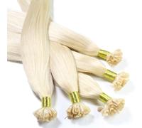 hair2heart Fusion U-TIP Keratin Bond Extensions | 100% real human hair extensions | 25 strands | smooth hair | #10/0, Light Light Blonde | 0.5 grams per strand | 24 inch