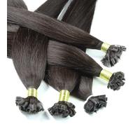 hair2heart Fusion U-TIP Keratin Bond Extensions | 100% real human hair extensions | 25 strands | smooth hair | #5/0, Light Brown | 1 grams per strand | 20inch