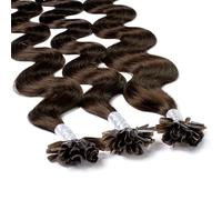 hair2heart Fusion U-TIP Keratin Bond Extensions | 100% real human hair extensions | 25 strands | wavy hair | #6/3, Dark Blonde Gold | 0.5 grams per strand | 20 inch