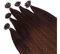 hair2heart Premium Remy Real Hair Bonding Extensions, Straight, 50 cm, #2-6, 25 x 0.8 g