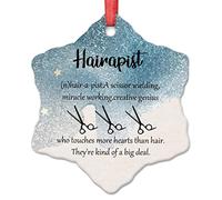 Hairapist Definition Christmas Ornaments Barber Shop Hairdresser Stylist Ornaments For Christmas Trees Ceramic Personalized Christmas Ornaments 2022 Keepsake Christmas Decor Holiday 3 Inch