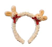 Hairband Womens, Cartoon Animal Headbands Furry Bear Hair Hoop Cut Plush Rabbit Hairband for Washing Face Makeup Hair Accessories