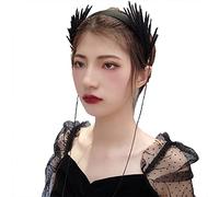 Hairband Womens, Halloween Hair Hoop Wing Headband with Chian Theme Party Headdress Wing Headband Gothic Hair Accessories