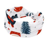 Hairbands for Women, Wide Headbands, Christmas Santa Claus Tree Snowflake Stretchy Headband, Elastic Head Wrap Hair Accessories, Twisted Cross Hairband