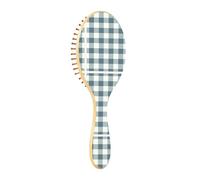 Hairbrush wood checkered design Buffalo Plaid tartan Check Scotland blue paddle hairbrush for women hair brush made of wood hairbrush