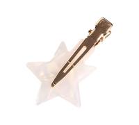 Hairclip Alphabet Five Pointed Star Gold Powder Solid Color Acrylic Hairpin Side Clip Side Hairpin Girls Hair Accessories (F, 6X4X1cm)