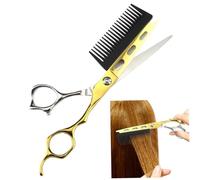 Haircut Scissors 2 in 1 Hair Cutting Scissors with Detachable Comb 6.9'' Barber Shears Stainless Steel Professional Styling Shears for Salon, Home Golden