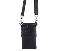 Haircut Waist Bag Vintage PU Leather Bag Case With Adjustable Belt For Storing Hairdressing for Hairdressers(Noir)