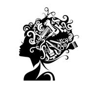 Hairdresser Barber Wall Decal Beauty Salon Hair Stylist Barber Shop Decor Vinyl Wall Stickers Woman Indoor Wall Decoration Extra Large - 63x75cm