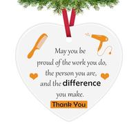 Hairdresser Gifts Hair Stylist Appreciation Ceramic Ornament Cosmetology Graduation Gift Thank You Present for Coworker Colleague Going Away Gifts Salon Christmas Retirement Gift
