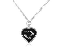 Hairdresser Hairstylist Love Barber Tool 1 Custom Urn Necklace for Ashes Heart Keepsake Pendant Jewelry Memorial Cremation