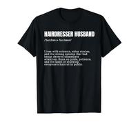 Hairdresser Husband Definition Funny Stylist Quote Value Graphic T-Shirt, Men, Black, M