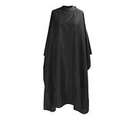 Hairdressing Apron, Barber Cape for Hair Cutting, Adjustable Neck Snap Closure, Smooth Polyester Haircutting Cape with Metal Buckle for Salon and Home Use (Black)
