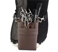 Hairdressing Bag Hair Scissor Bag Clips Comb Case Hairdressing Barber Holster Pouch Holder Tool Salon Waist Pack Belt PU Leather(Brown-01)